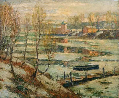 Ice in the River av Ernest Lawson