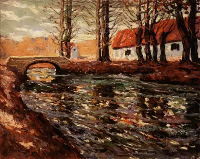 River Landscape av Ernest Lawson