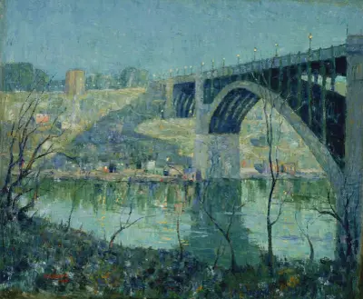 Spring Night, Harlem River av Ernest Lawson
