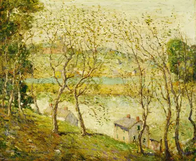Springtime, Harlem River av Ernest Lawson