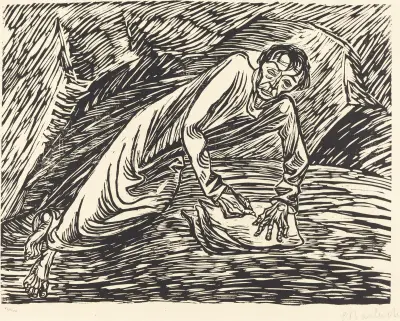 The Writing Prophet (Saint John on Patmos) von Ernst Barlach