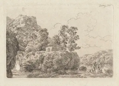 Mountainous landscape av Christian Wilhelm Ernst Dietrich