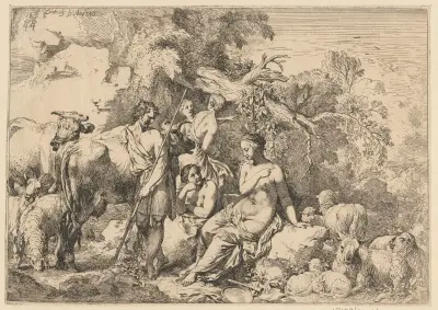 Pastoral scene av Christian Wilhelm Ernst Dietrich