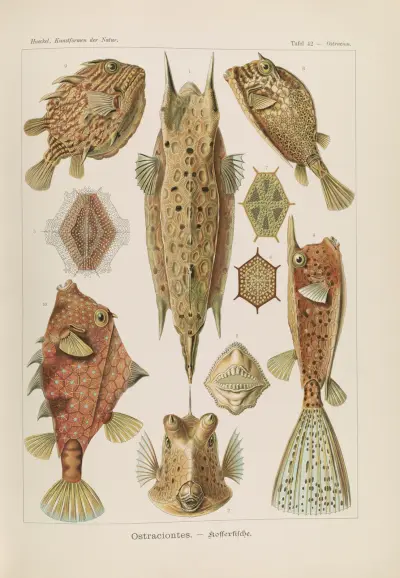 Ostraciontes – Koffertfische (Čtverzubci), Ernst Haeckel