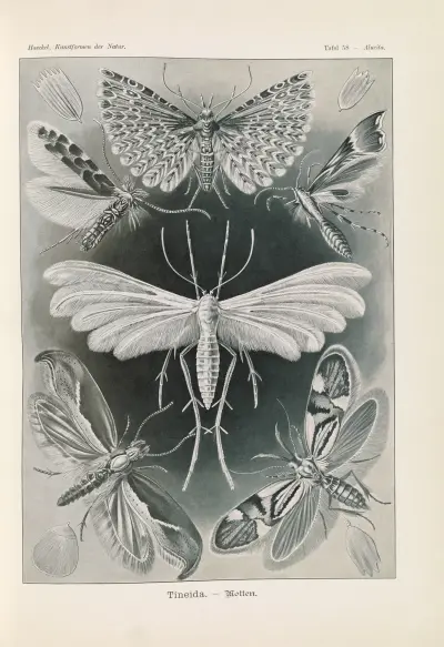 Tineida. – Motten, Ernst Haeckel