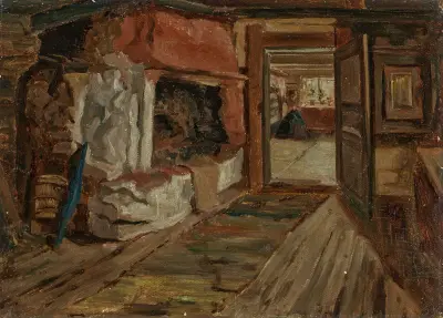 Wnętrze chaty (Stuginteriör); Sypialnia, Ernst Josephson