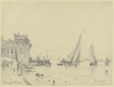 Hafen in Veere auf Walcheren, Friedrich Ernst Morgenstern