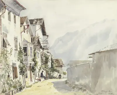 Street in Mühlbach, Friedrich Ernst Morgenstern