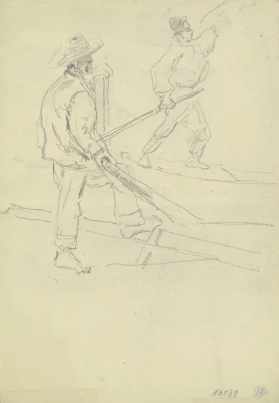 Study sheet; Two fishermen, Friedrich Ernst Morgenstern