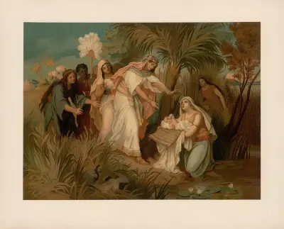 Moses is saved by Pharaoh’s daughter av Ernst Pessler