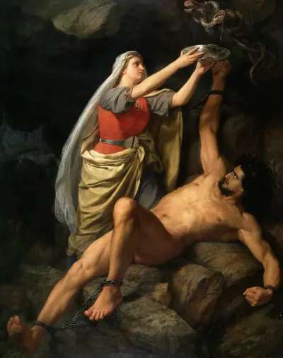 Loke and Sigyn von Mårten Eskil Winge