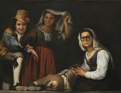 Four Figures On A Step av Bartolomé Estebán Murillo