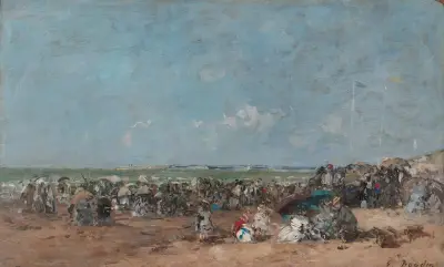 Strandszene in Trouville von Eugène Boudin