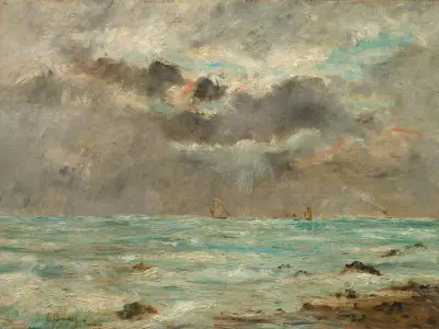 Die Küste bei Trouville von Eugène Boudin