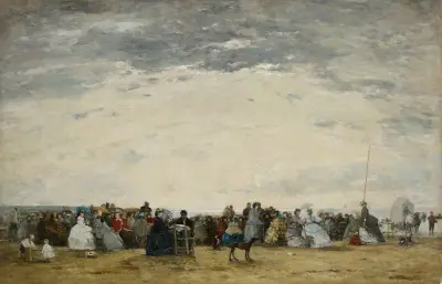 Sommerfrische am Strand von Trouville von Eugène Boudin