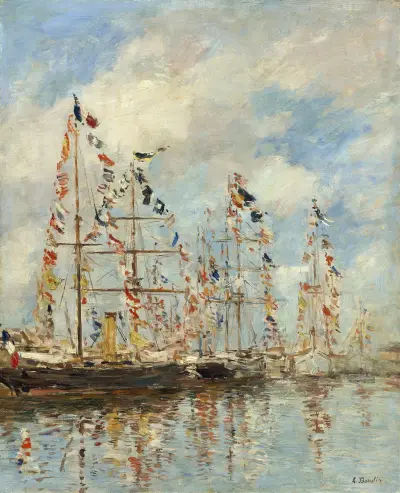 Yachtbecken in Trouville-Deauville (wahrscheinlich 1895–1896) von Eugène Boudin