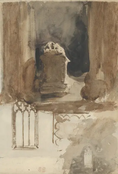 Hrob a studie oken v kostele opatství Valmont, Eugène Delacroix
