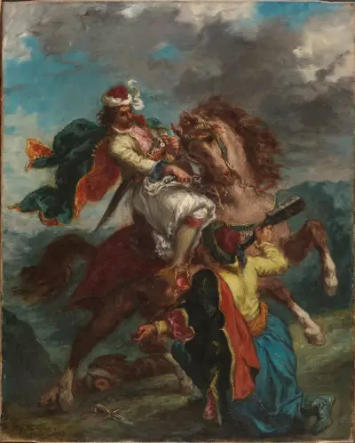 Turek se vzdává řeckému jezdci, Eugène Delacroix