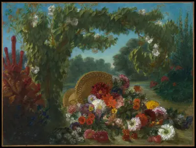 Basket of Flowers av Eugène Delacroix