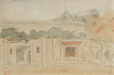 Postava ve dveřích, Eugène Delacroix