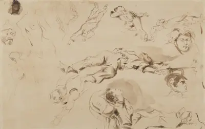 Figurstudien zu ‚Die Freiheit führt das Volk‘ von Eugène Delacroix