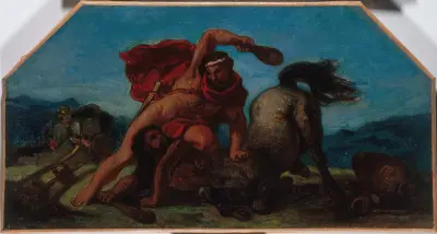 Hercule tuant le centaure Nessus von Eugène Delacroix