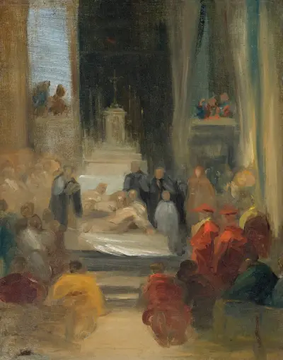 Interiér kostela; karmelitánská ordinace, Eugène Delacroix