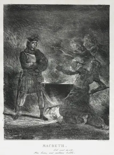 Macbeth Consulting the Witches, Eugène Delacroix