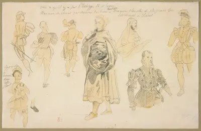 Kostýmní studie pro Filipa II, Eugène Delacroix