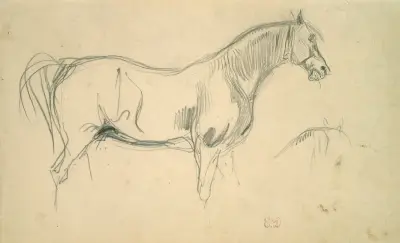 Studie koně z profilu, Eugène Delacroix
