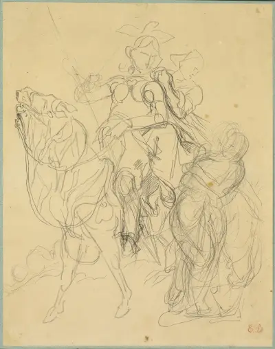 Studie k Marphise a Pinabelově milence, Eugène Delacroix