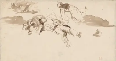 Studie těl k obrazu „Svoboda vede lid“, Eugène Delacroix