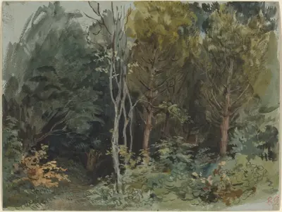 The Edge of a Wood at Nohant av Eugène Delacroix