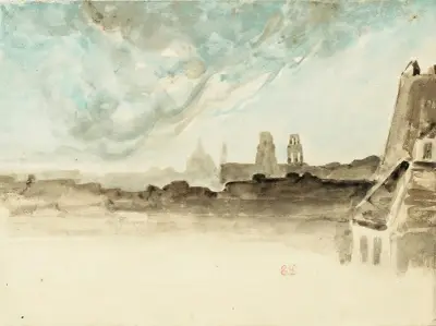 Die Dächer von Paris von Eugène Delacroix