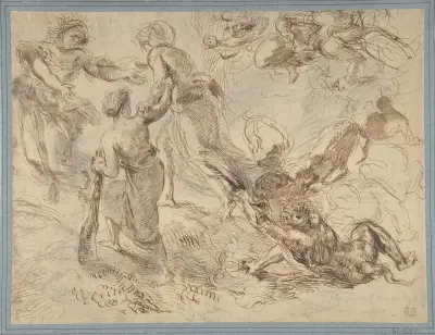 Triumf geniuszu nad zazdrością, Eugène Delacroix