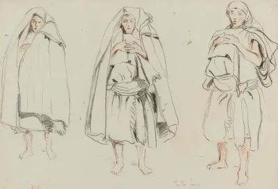 Three Figures av Eugène Delacroix