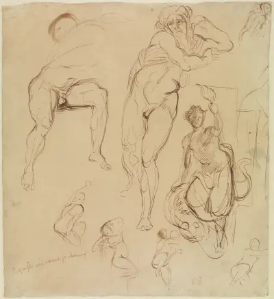 Dwóch mężczyzn i sześć kobiet, Eugène Delacroix