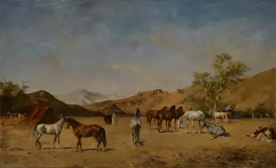 An Arabian Camp av Eugène Fromentin