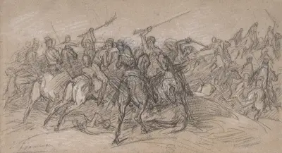 Arab Skirmish av Eugène Fromentin