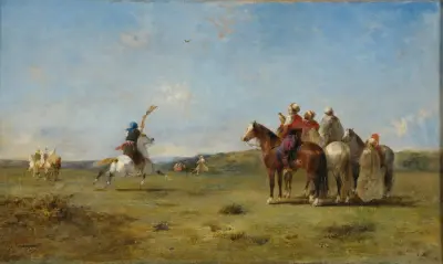 Arabes chassant le faucon av Eugène Fromentin