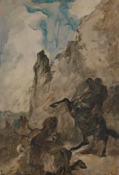 Lion hunting av Eugène Fromentin