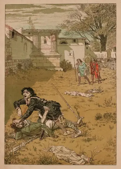 Souboj a šerm: Soudní souboj v 6. století, Eugène Grasset