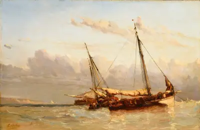 Łodzie rybackie, Eugène Isabey