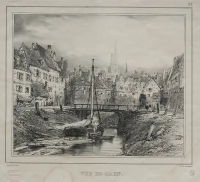 Widok Caen, Eugène Isabey