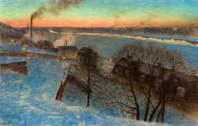 Evening in February, Riddarfjärden (Stockholm), Eugène Jansson