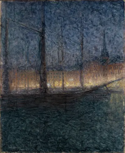 Evening in Kornhamnstorg, Stockholm, Eugène Jansson