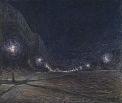 Hornsgatan by Night, Eugène Jansson