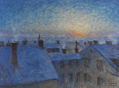 Sunrise over the Rooftops. Motif from Stockholm, Eugène Jansson