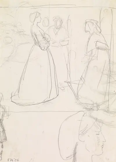 Studia postaci i głowy do Maude Clare Christiny Rossetti, 1859 – Nr. 2, Sir John Everett Millais