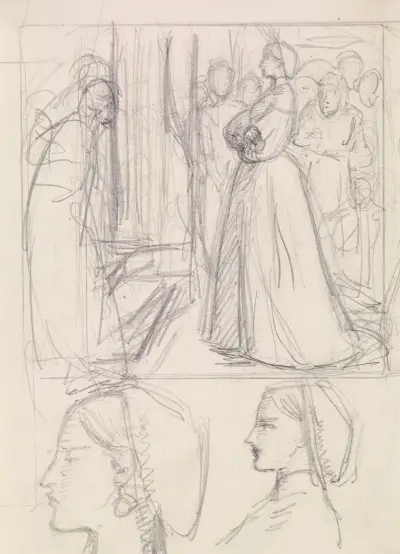 Christina Rossetti Maude Clare – studia postaci i głowy, 1859 – nr 1, Sir John Everett Millais